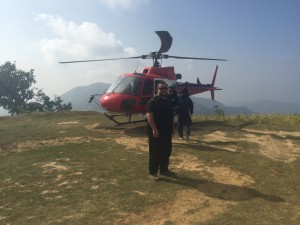 Bond after landing in Swara