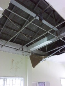 TIC's ceiling collapsed