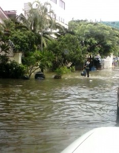 Flooding in front of our church. 